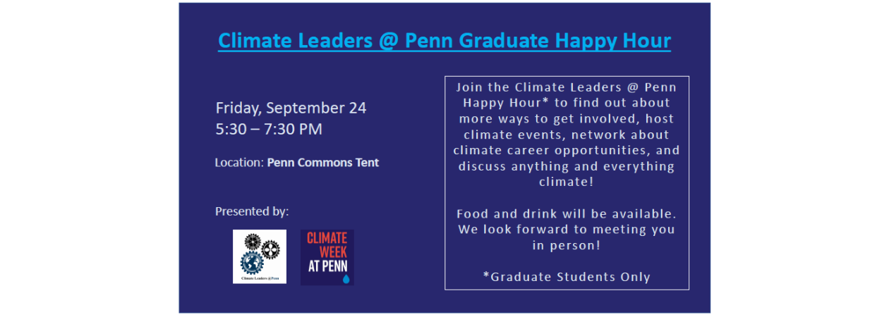 Climate Leaders @ Penn Graduate Student Happy Hour