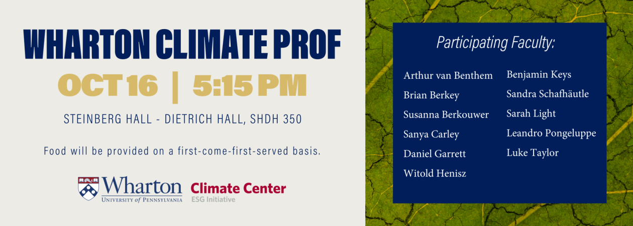 Wharton Climate Prof Event