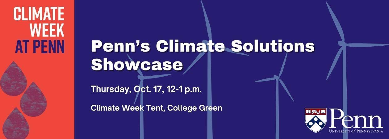 Penn's Climate Solutions Showcase event flyer