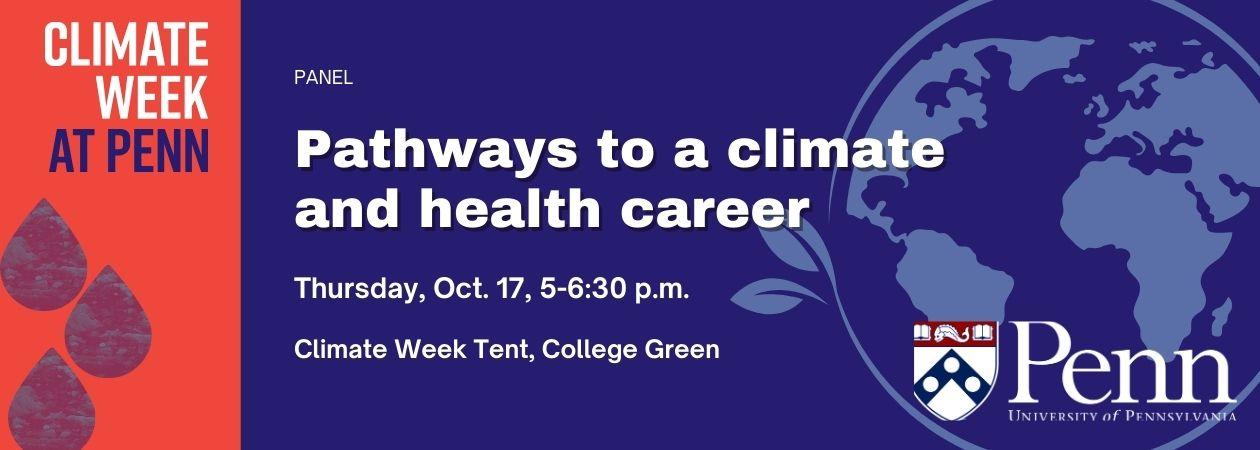 Pathways to a climate and health career panel