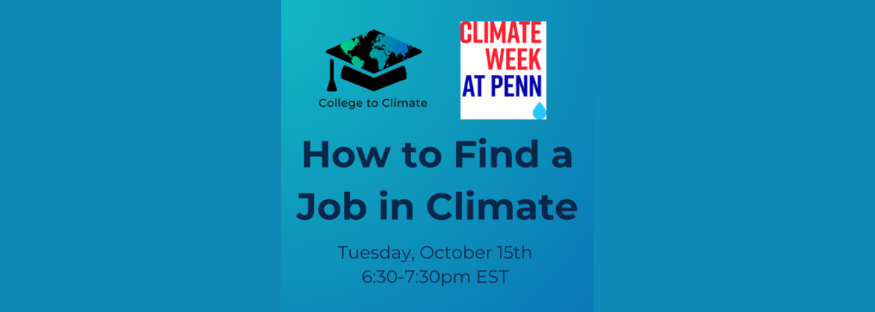 How to find a job in climate event flyer